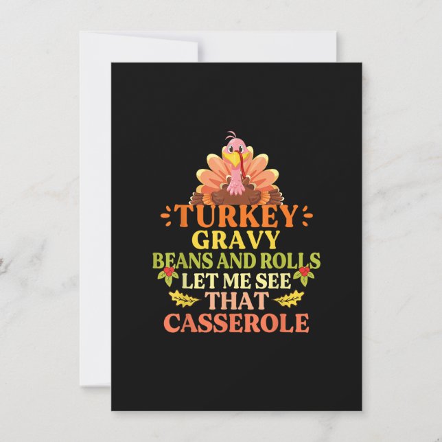 Convite Molho de peru, feijão e pães Me deixa ver aquele c (Frente)