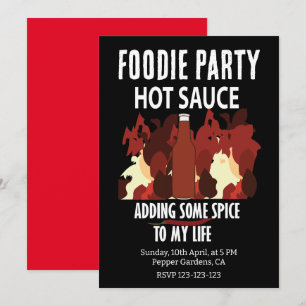 Convite Molho Picante Ketchup Fogo Vermelho Pimenta Partid