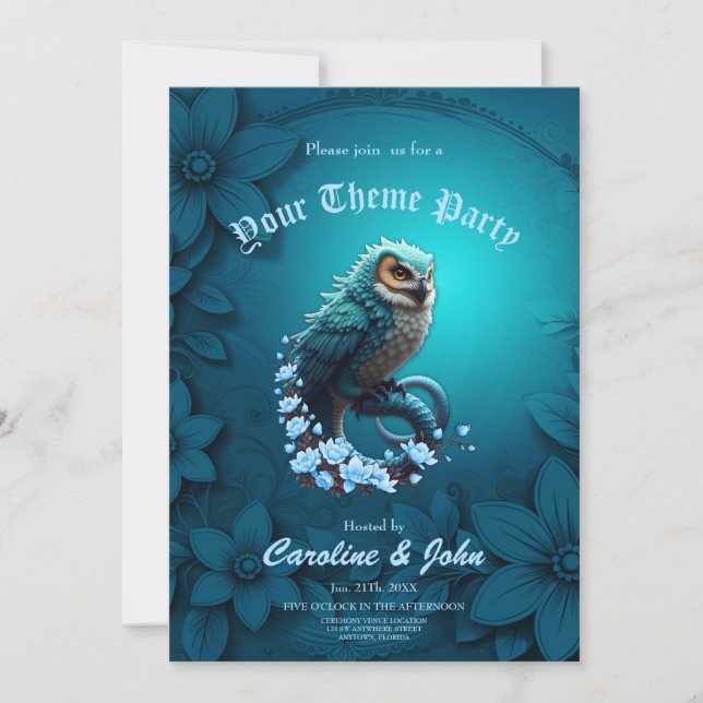 Convite Momento da Sabedoria, a coruja mágica, majestosa,  (Frente)