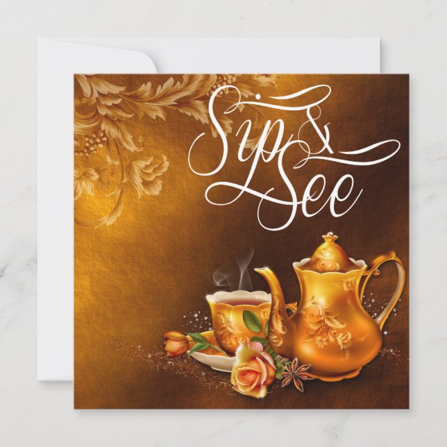 Convite Momento do chá nostálgico e veja o Chá de fraldas (Frente)