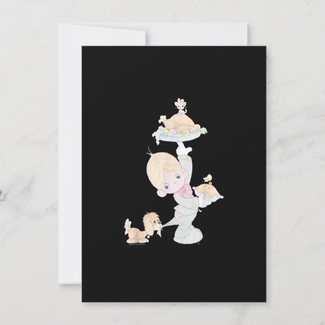 Convite Momento precioso Ação de Graças Janta Doll na Turq (Frente)