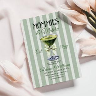 Convite Mommies e Matcha Olive Arco Chá de fraldas