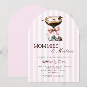 Convite Mommies & Martinis Espresso Arch Girl Chá de frald