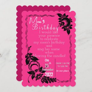 Convite Mom's birthday invitation