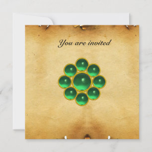 Convite MON pergaminho verde jade