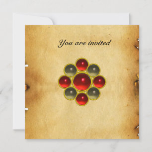 Convite MON rubi ágata pergaminho