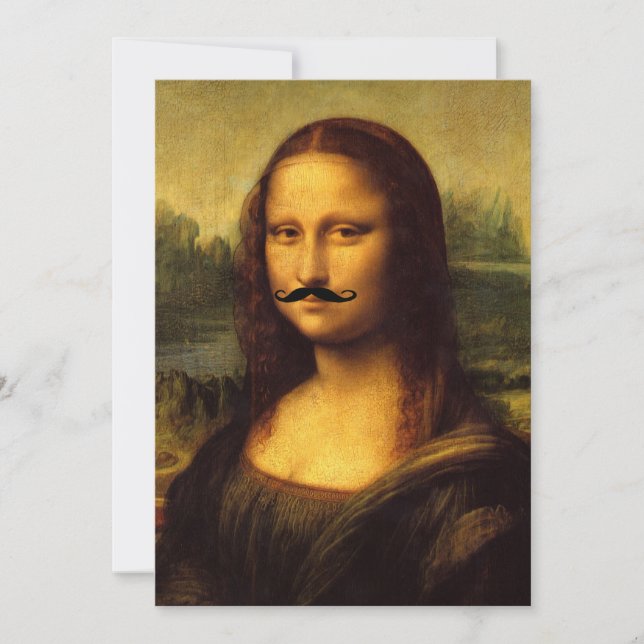 Convite Mona Lisa Mustachioed (Frente)
