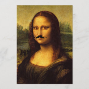Convite Mona Lisa Mustachioed