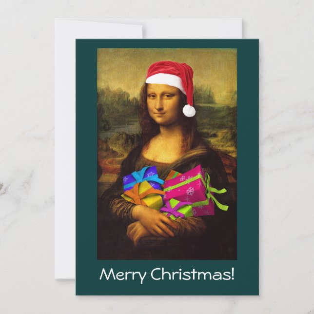 Convite Mona Lisa Santa Claus (Frente)