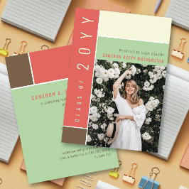 Convite Mondrian Color Blocks Mod Photo Festa de formatura