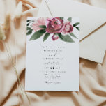 Convite Monet - Casamento de Jardim Floral Mauve Blush<br><div class="desc">Este convite para o casamento apresenta rosa florais poeirentos de aquarela e um layout simples elegante. Este é o convite perfeito para o seu casamento de jardim,  boêmia ou romântico. Edite facilmente a maioria dos textos para atender às suas necessidades.</div>