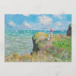 Convite Monet Cliff anda em Pourville<br><div class="desc">Monet Cliff anda nos convites de Pourville. Óleo na canvas de 1882. O impressionista francês Claude Monet pintou frequentemente o mar, e esta é uma de suas mais amadas e famosas pinturas oceânicas. O trabalho mostra duas meninas em pé em um penhasco coberto observando as ondas azuis além. Uma das...</div>