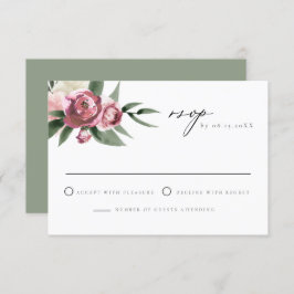 Convite Monet - Dusty Pink Floral Jardim Floral RSVP