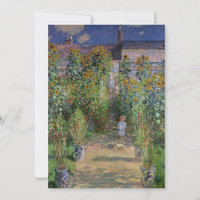 Convite Monet Garden Vetheuil Impressionim Pintura (Verso)