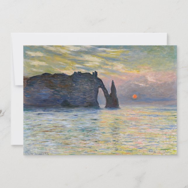 Convite Monet - Manneport, Cliff em Etretat, Sunset (Frente)