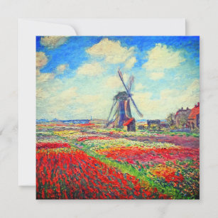 Convite Monet Tulips Windmill