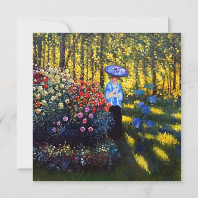 Convite Monet Woman com Parasol no Jardim (Frente)