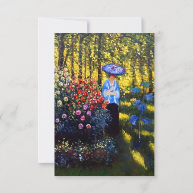Convite Monet Woman com Parasol no Jardim (Frente)