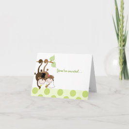 Convite Monkey Couple in Tree Whimsical Anniversary Card