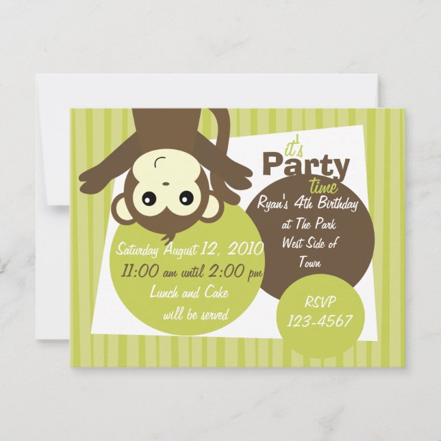 Convite Monkey-Side-Down (Frente)