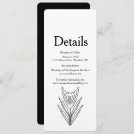 Convite Monocromático de Arte Floral Minimalista