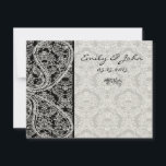 Convite Monogram Black Damask Wedding Table Number Cards<br><div class="desc">Monogram Black Damask Swirl Wedding Invitations -</div>