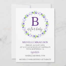 Convite Monograma B é para Chá de Bebê