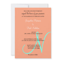 Monograma, Cantaloupe Turquoise