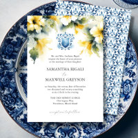 Monograma Casamento Formal Azul e Amarelo
