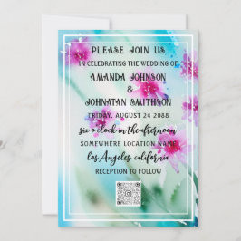 Convite Monograma Código QR de Foto Personalizado Jardim A