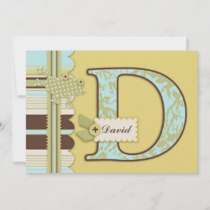 Convite Monograma com o chá de fraldas do sapo e do