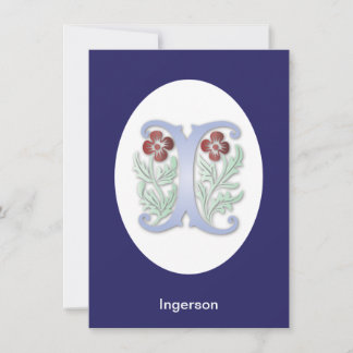 Convite Monograma da Letra I Fleur de lis