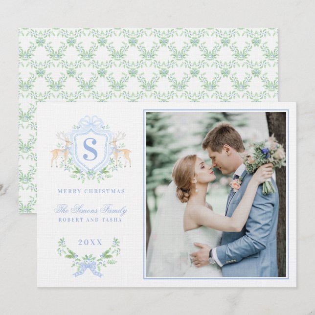 Convite Monograma da "Reindeer de Natal do Grande Milênio" (Frente/Verso)