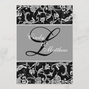 Convite Monograma Damask