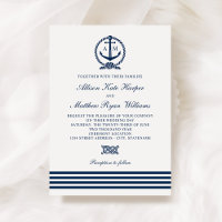 Monograma de Âncora Náutica Faixa Azul Casamento