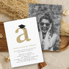 Convite Monograma de Assinatura Uma Turma de Graduado(a) S