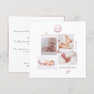 Convite Monograma de bricolage em Dourado  Agradecimento