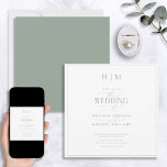 Convite Monograma de Caligrafia Verde Elegante<br><div class="desc">Que a sua papelaria de casamento capte o romance e a beleza do seu dia especial com este Convite para Monograma da Caligrafia Verde Elegante! A nossa espantosa design, moderna e formal, apresenta uma fronteira verde sensual em torno do convite quadrado. É então acentuado com um belo monograma de casais,...</div>