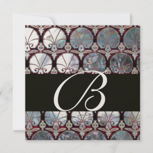 CONVITE MONOGRAMA DE CARNAÇÕES DE PÂNARL DAMASK