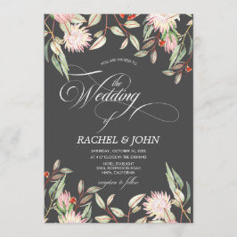 Convite Monograma de Casamento Calígráfico das Flores Aust