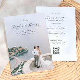 Convite Monograma de Casamento | Código QR de Foto Tudo em