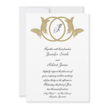 Monograma de Casamento de Borboleta de Anel Duplo