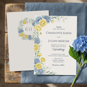 Convite Monograma de Casamento de Hortênsia de Jardim Coun