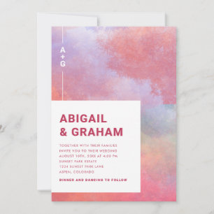 Convite Monograma de casamento em aquarela