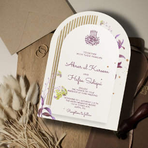 Convite Monograma de Casamento Islâmico do Arch Elegante F