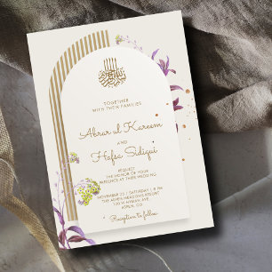 Convite Monograma de Casamento Islâmico do Arch Elegante F