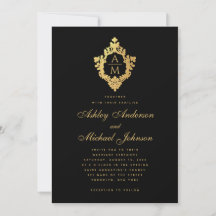 Monograma de Casamento Suntuoso Brasão Vintage Dou