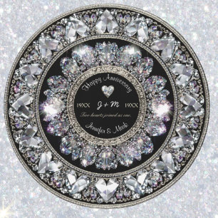 Convite Monograma de Diamante de Aniversário Ornamental