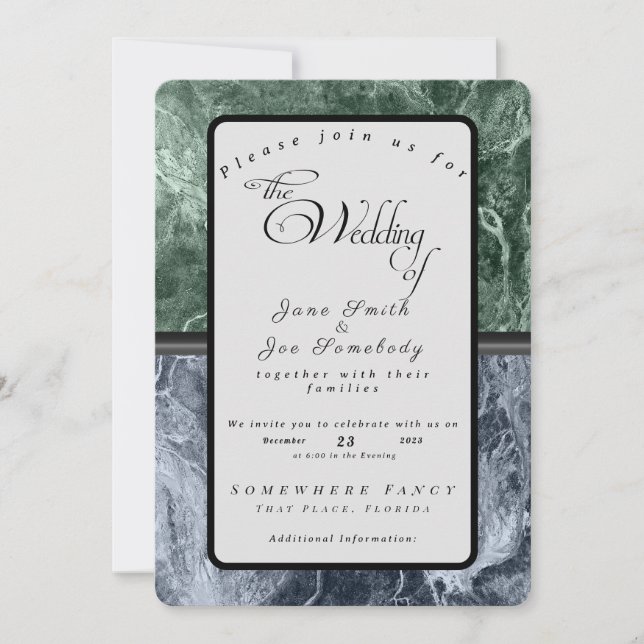 Convite Monograma de duas cores - Escolha suas cores (Frente)