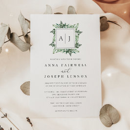 Convite Monograma de Estufa | Casamento Botânico Verde
